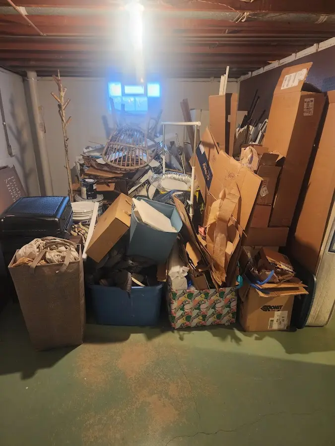 Roll-off dumpster container at job site for 4 Yard Dumpster Rental in Middlefield